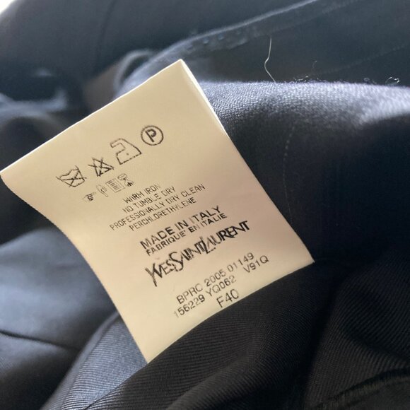 YSL yves saint laurent 2 pieces wool blazer vest set VINTAGE navy stripe - Picture 10 of 10